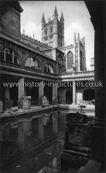 The Roman Baths and Abbey, Bath, Somerset. c.1910.